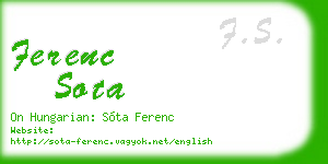 ferenc sota business card